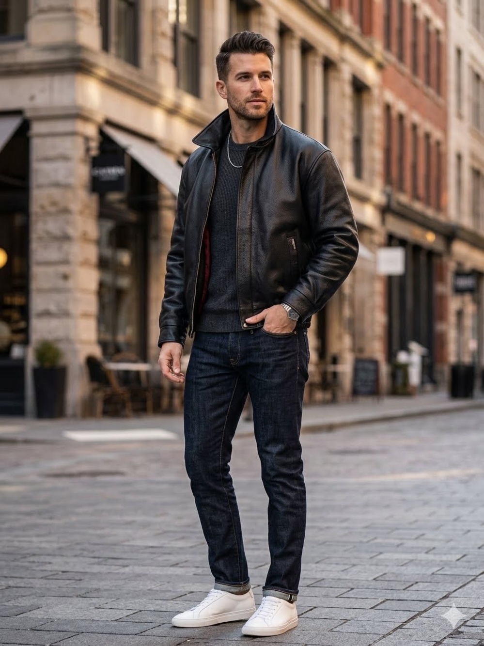 Trimark Men’s Black Pebbled Leather Bomber Jacket Coat Insulated 3M Vintage NWOT